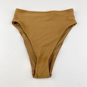 Aerie 90s High Cut Cheeky Bikini Bottom Tan Size XS NWT